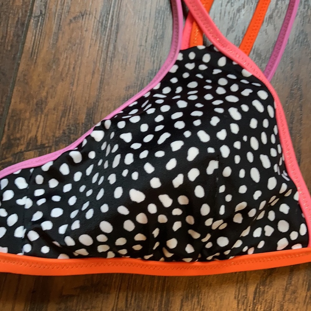 Victoria’s Secret Polka Dot Neon Straps Bikini Top Gem